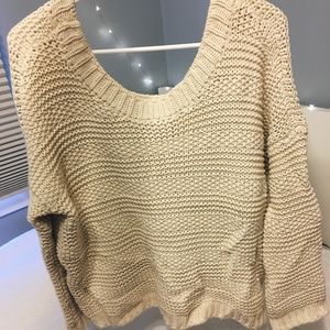 Cream Knit Oversized Sweater